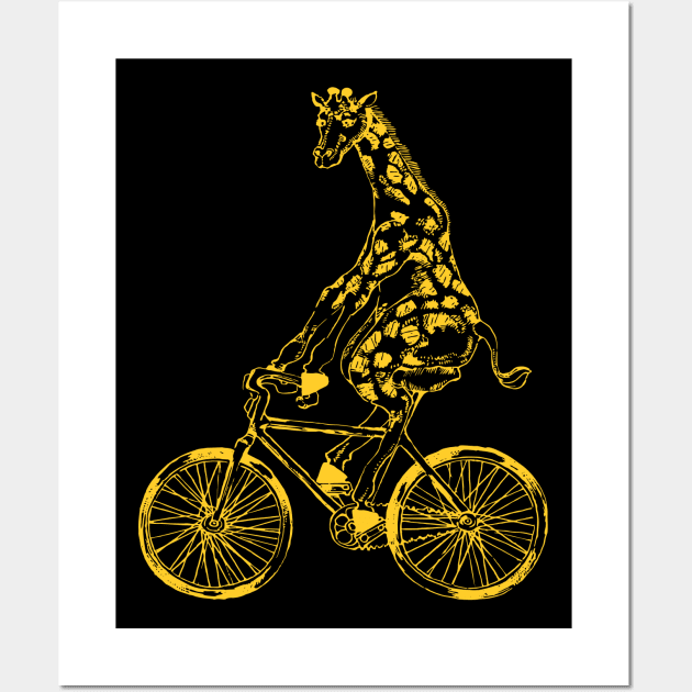 SEEMBO Giraffe Cycling Bicycle Bicycling Biking Riding Bike Wall Art by SEEMBO